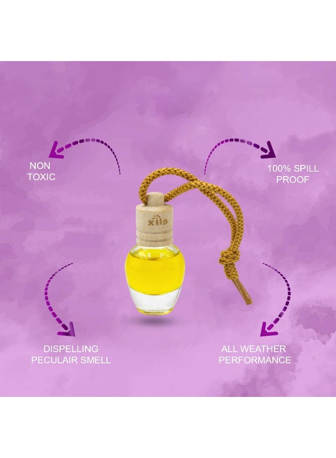 Hanging Car Air Freshener Lemon Scent, Natural Essential Oil Diffuser Bottle, Alcohol-Free & Non-Toxic, Long-Lasting Fresh Fragrance for Car, Home & Office - Image 3